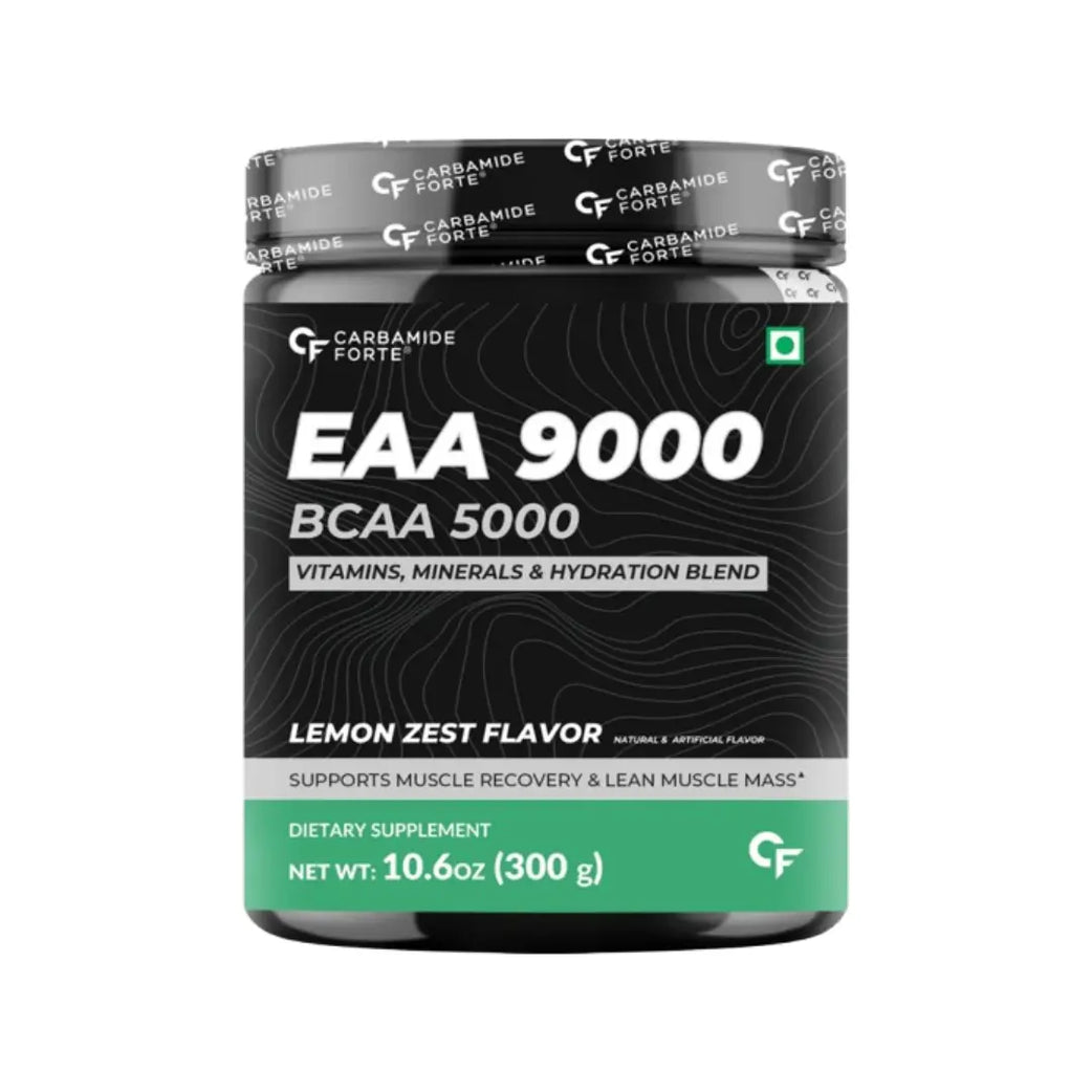 Carbamide Forte EAA 9000 with BCAA 5000 Lemon Zest – Essential Amino Acid Powder - 300 g (30 Servings)