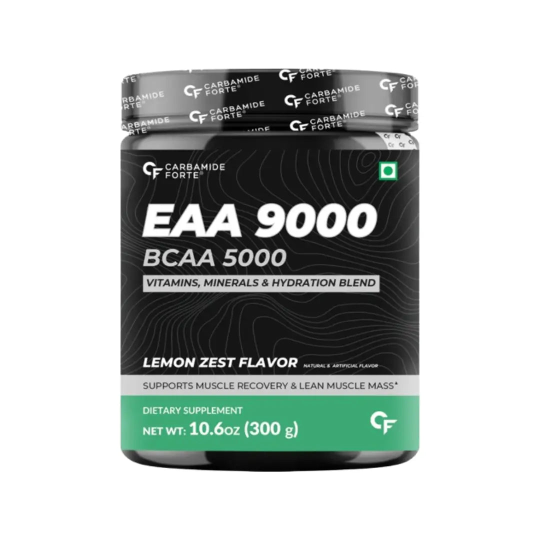 Carbamide Forte EAA 9000 with BCAA 5000 Lemon Zest – Essential Amino Acid Powder - 300 g (30 Servings)
