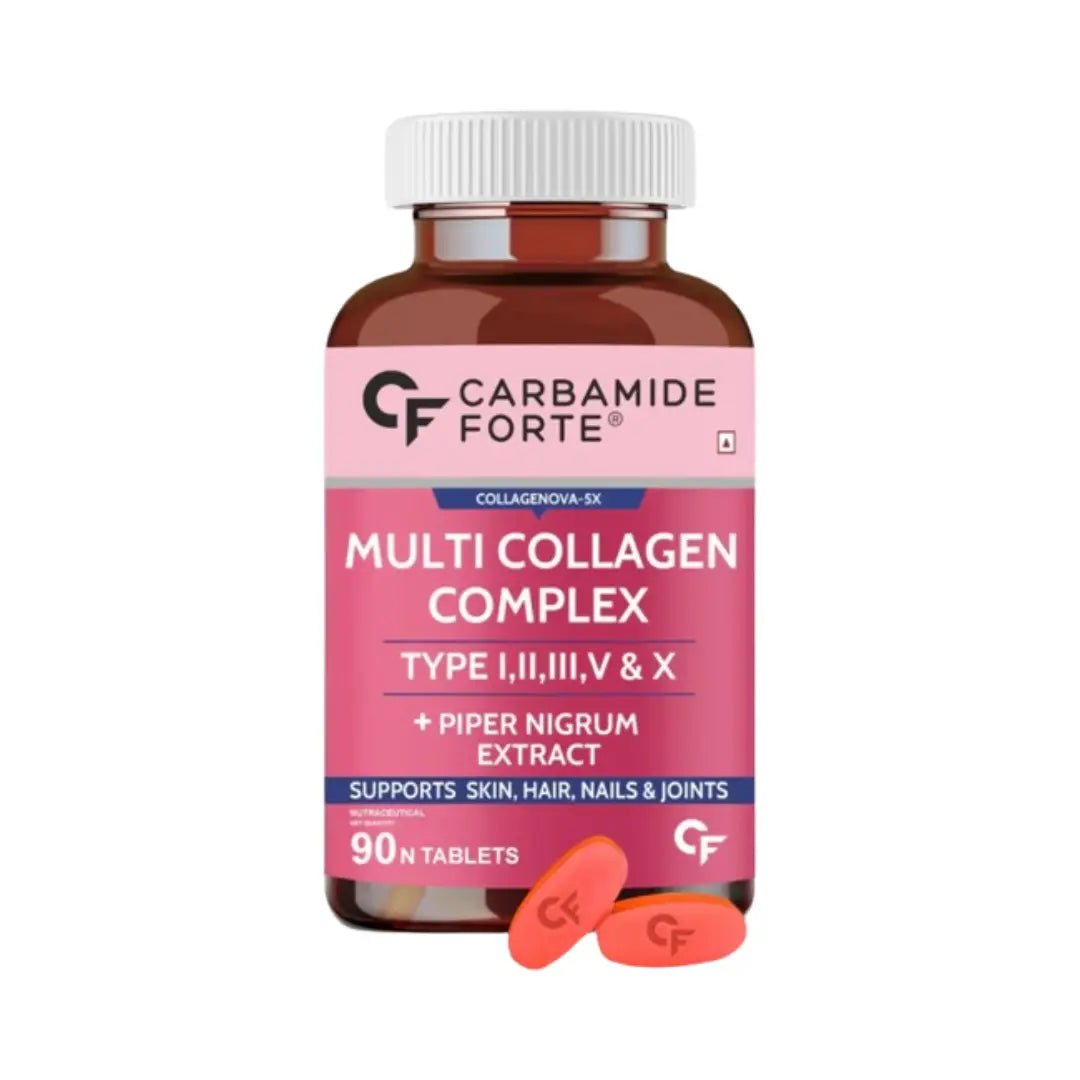Carbamide Forte Multi Collagen Complex Tablets – 5-Type Collagen Formula - 90 Tablets