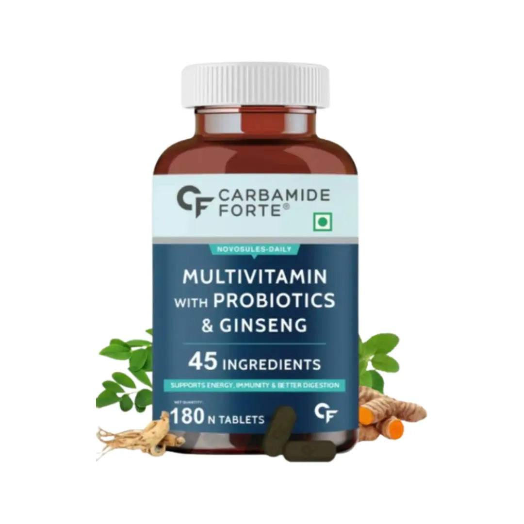 Carbamide Forte Multivitamin with Probiotics & Ginseng Tablets – Daily Nutrition Supplement - 180 Tablets