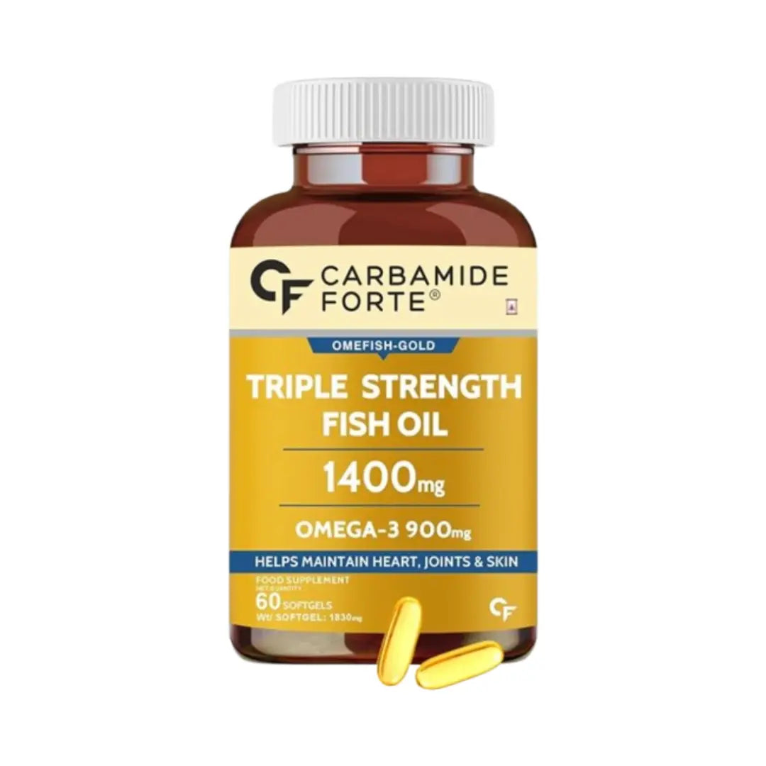 Carbamide Forte Triple Strength Fish Oil 1400 mg Softgels – Omega-3 Supplement | 60 Softgels