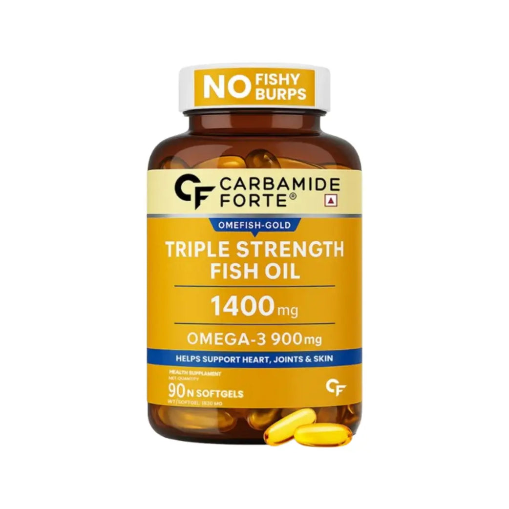 Carbamide Forte Triple Strength Fish Oil 1400 mg Softgels – Omega-3 Supplement | 90 Softgels