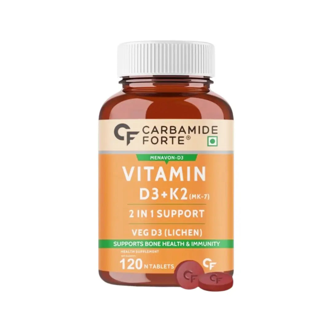 Carbamide Forte Vitamin D3 + K2 Tablets – D3 with K2 MK7 Supplement  - 120 Tablets