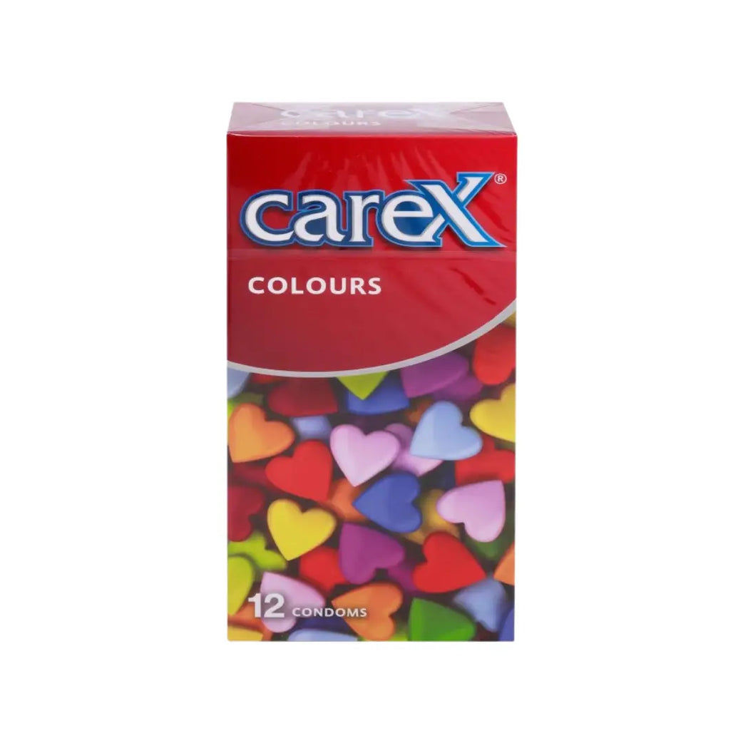 Carex Colour Condoms 12 Pack – Coloured Natural Latex Condoms for Comfortable Protection