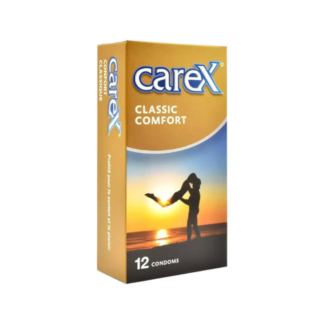 Carex Classic Comfort Condoms 12 Pack – Smooth Natural Latex Condoms for Comfortable Fit & Reliable Protection