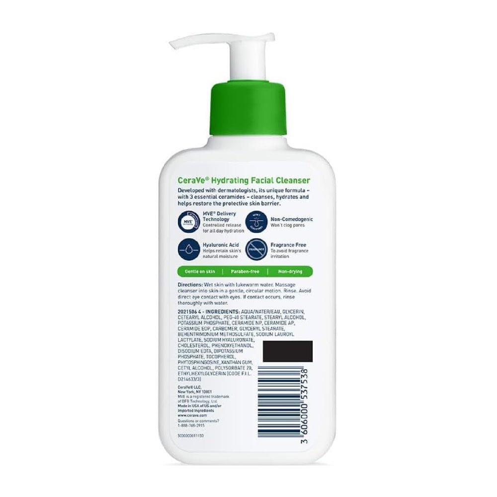 CeraVe Hydrating Cream-to-Foam Cleanser for Normal to Dry Skin 8 fl.oz ...