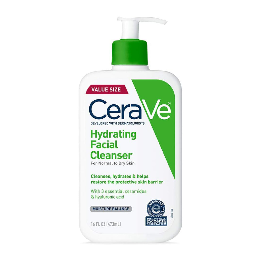 منظف ​​مرطب CeraVe للبشرة العادية والجافة مع حمض الهيالورونيك و3 سيراميدات أساسية
