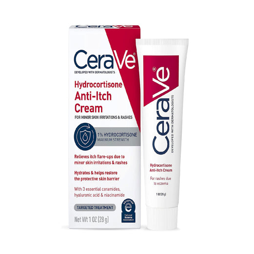 CeraVe Hydrocortisone Anti-Itch Cream for Rashes due to Eczema 28g