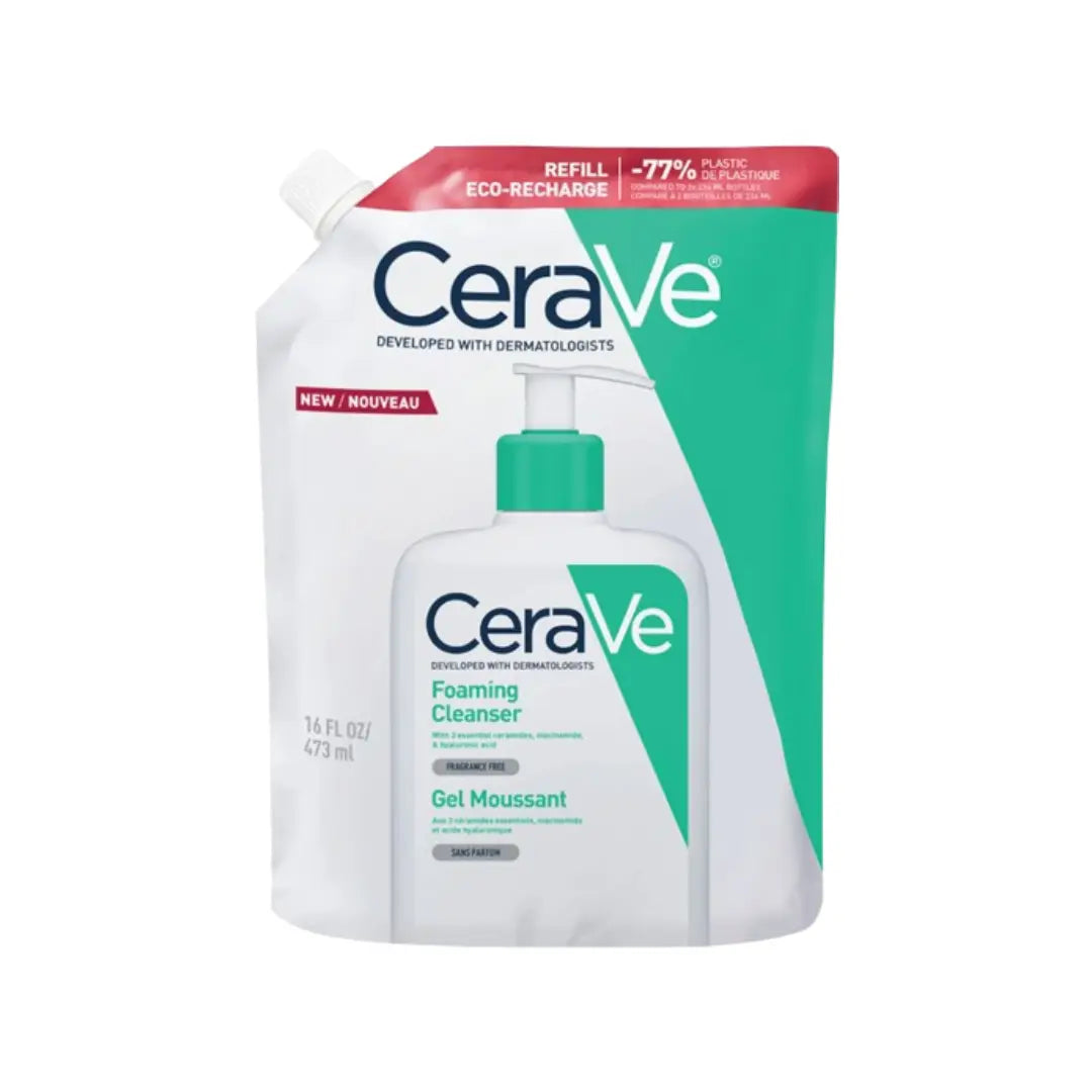 CeraVe Foaming Cleanser Refill 473ml – Foaming Facial Cleanser for Normal to Oily Skin with Ceramides & Niacinamide