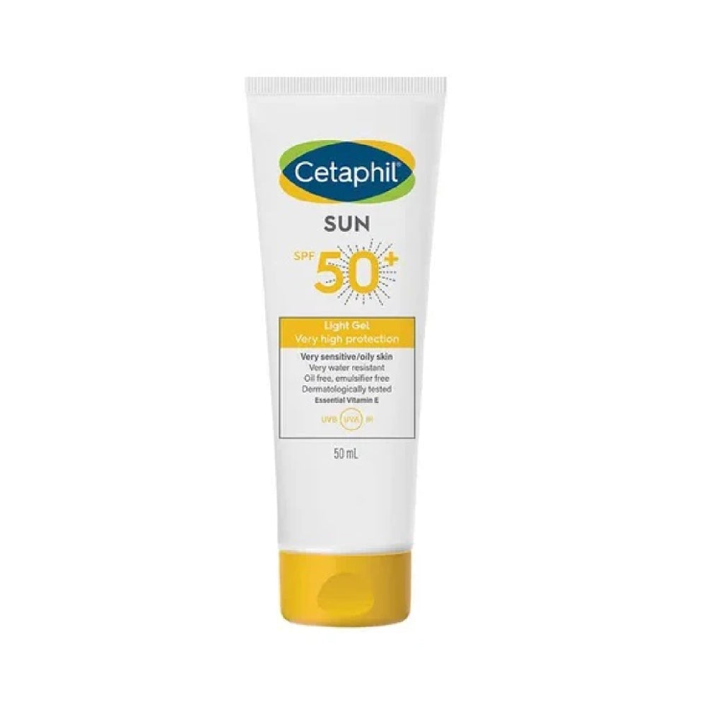 Cetaphil Sun SPF 50+ Light Gel Sunscreen 50ml tube for broad spectrum sun protection