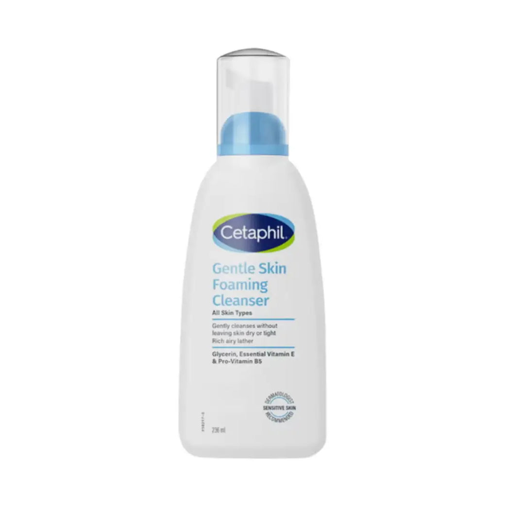 Cetaphil Gentle Skin Foaming Cleanser 236ml – Daily Face Wash for Sensitive, Dry & Normal Skin | Hydrating Foaming Cleanser with Glycerin & Vitamin E