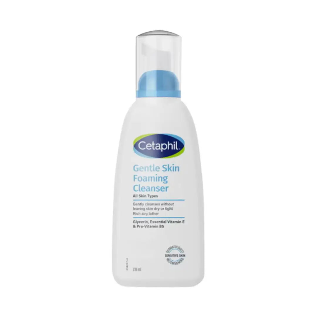 Cetaphil Gentle Skin Foaming Cleanser 236ml – Daily Face Wash for Sensitive, Dry & Normal Skin | Hydrating Foaming Cleanser with Glycerin & Vitamin E