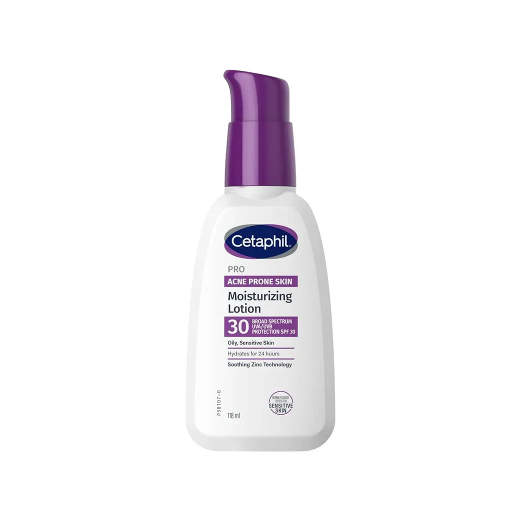 Cetaphil Pro Acne Prone Skin Moisturizing Lotion SPF 30 118ml - Oil Free Moisturizer for Acne-Prone Skin
