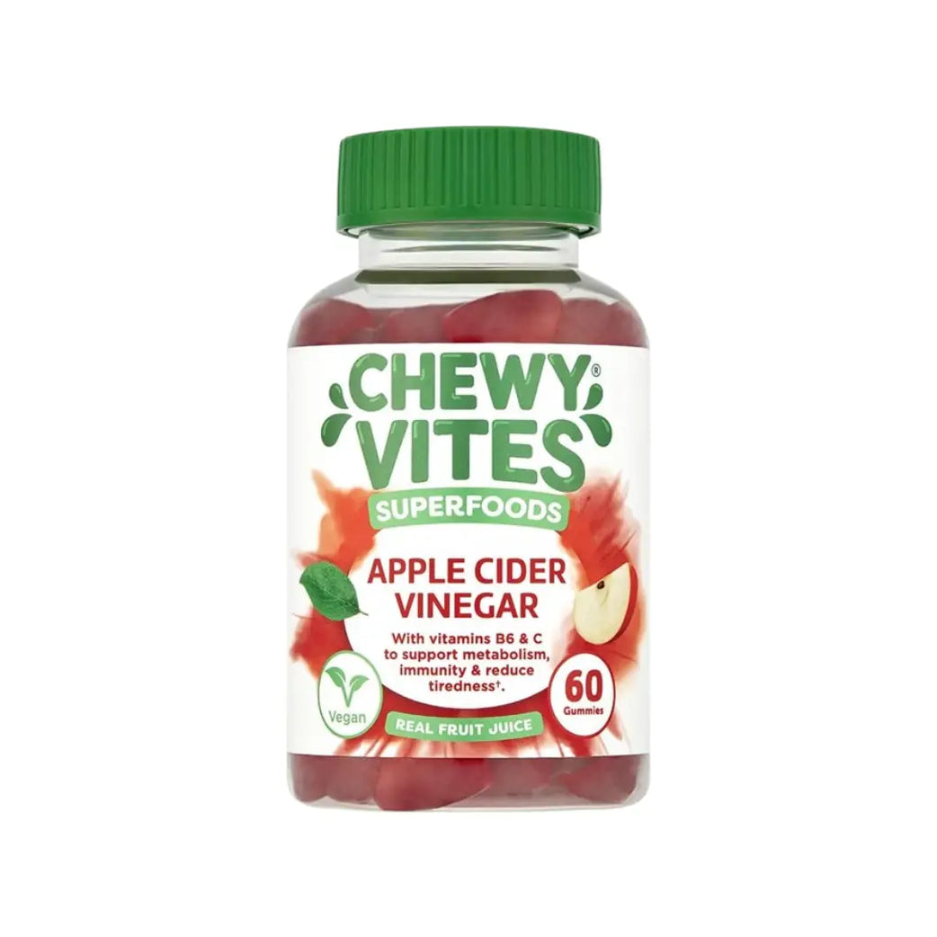 Chewy Vites Apple Cider Vinegar Gummies 60s | Vitamin C & B6 Supplement | Daily Wellness & Digestive Support Gummies