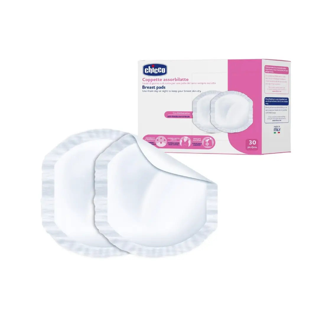 Chicco Breast Pads 30s | Ultra Absorbent Disposable Nursing Pads for Breastfeeding Moms