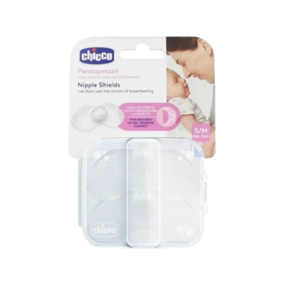 Chicco Nipple Shields Small/Medium 2 Pack | Breastfeeding Protection & Comfort Silicone Shields