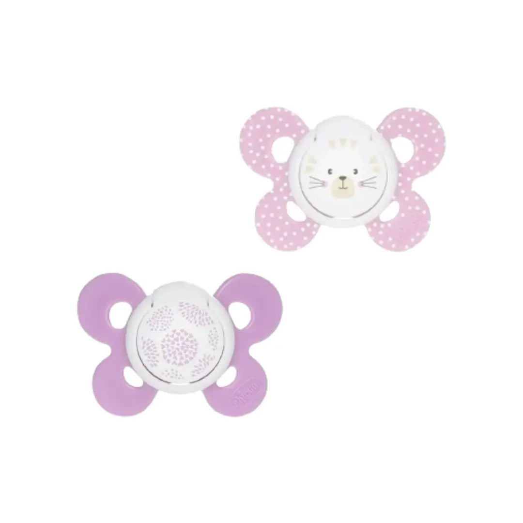 Chicco PhysioForma Comfort Girls Soother 6-16 Months 2 Pack | Orthodontic Pacifier for Babies