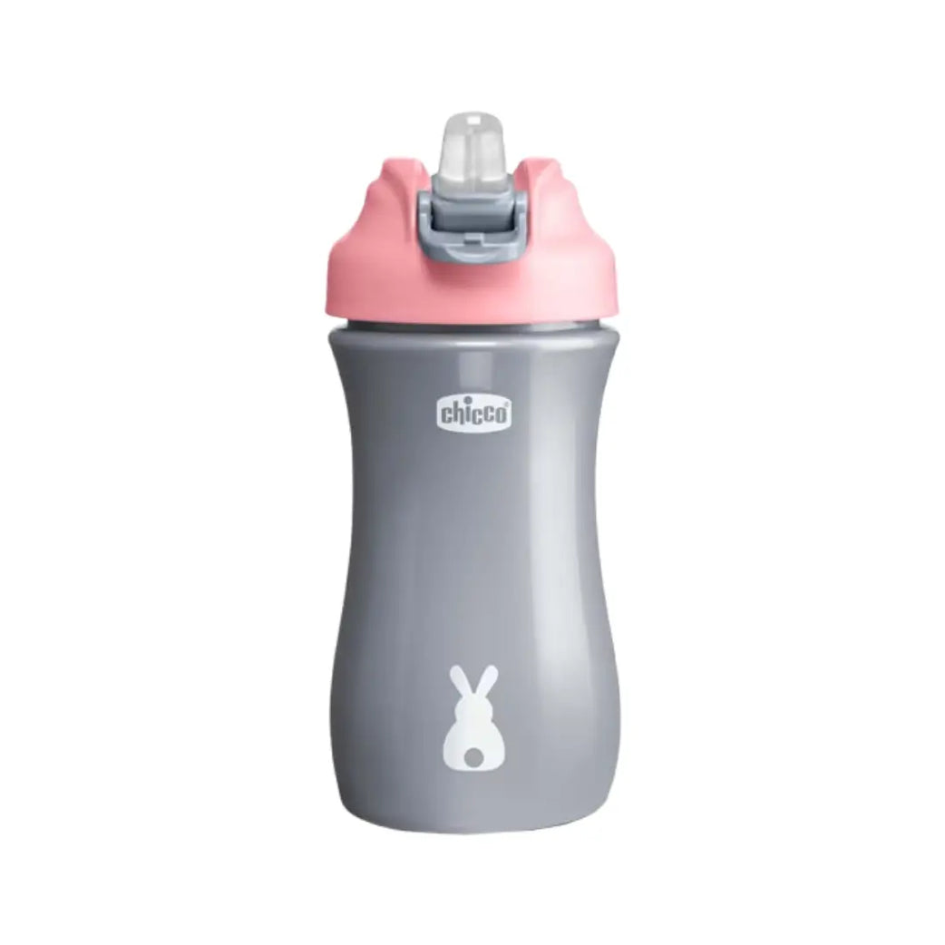 Chicco Pop-Up Cup Pink 350ml 2Y+ | Spill-Resistant Kids Drinking Cup for Toddlers