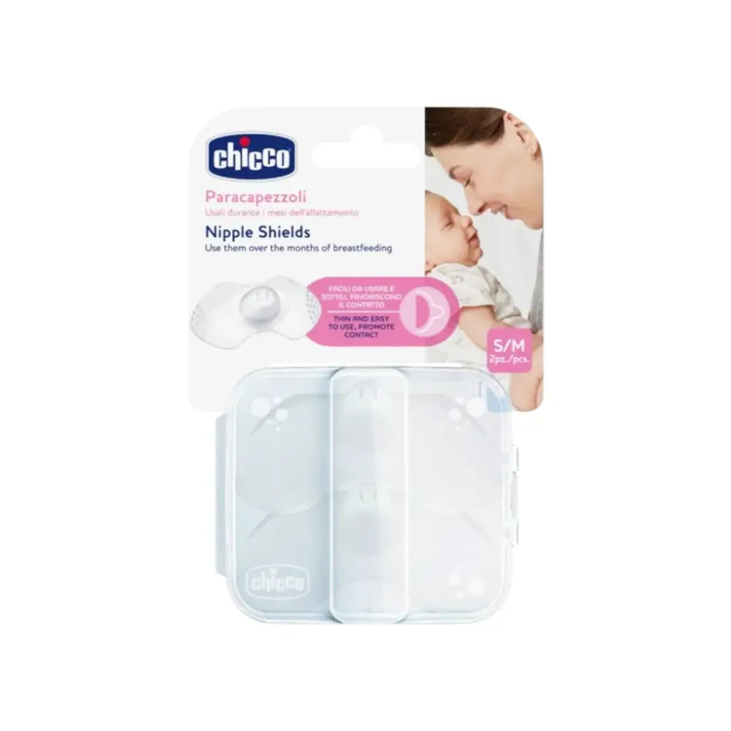 Chicco Silicone Nipple Shields S/M 2 Pack – Soft Breastfeeding Shields for Comfortable Nursing