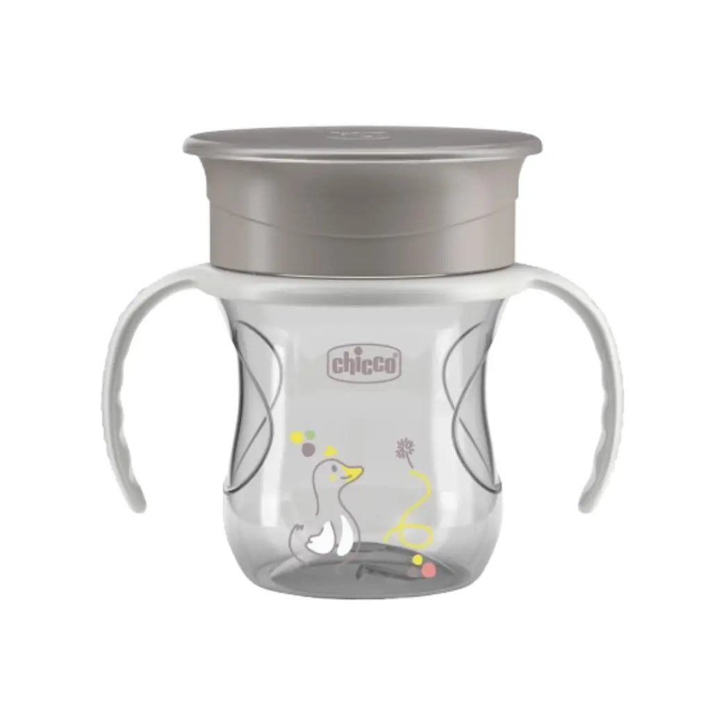 Chicco Spill Proof Perfect Cup 12M+ Grey | Training Cup for Independent Drinking