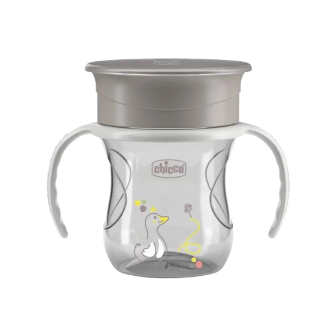 Chicco Spill Proof Perfect Cup 12M+ Grey | Training Cup for Independent Drinking