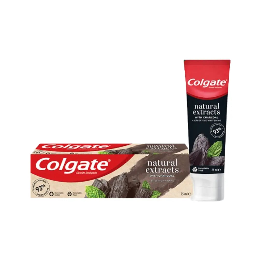 Colgate Natural Extracts Charcoal Toothpaste 75ml | Activated Charcoal Whitening & Fresh Breath Toothpaste