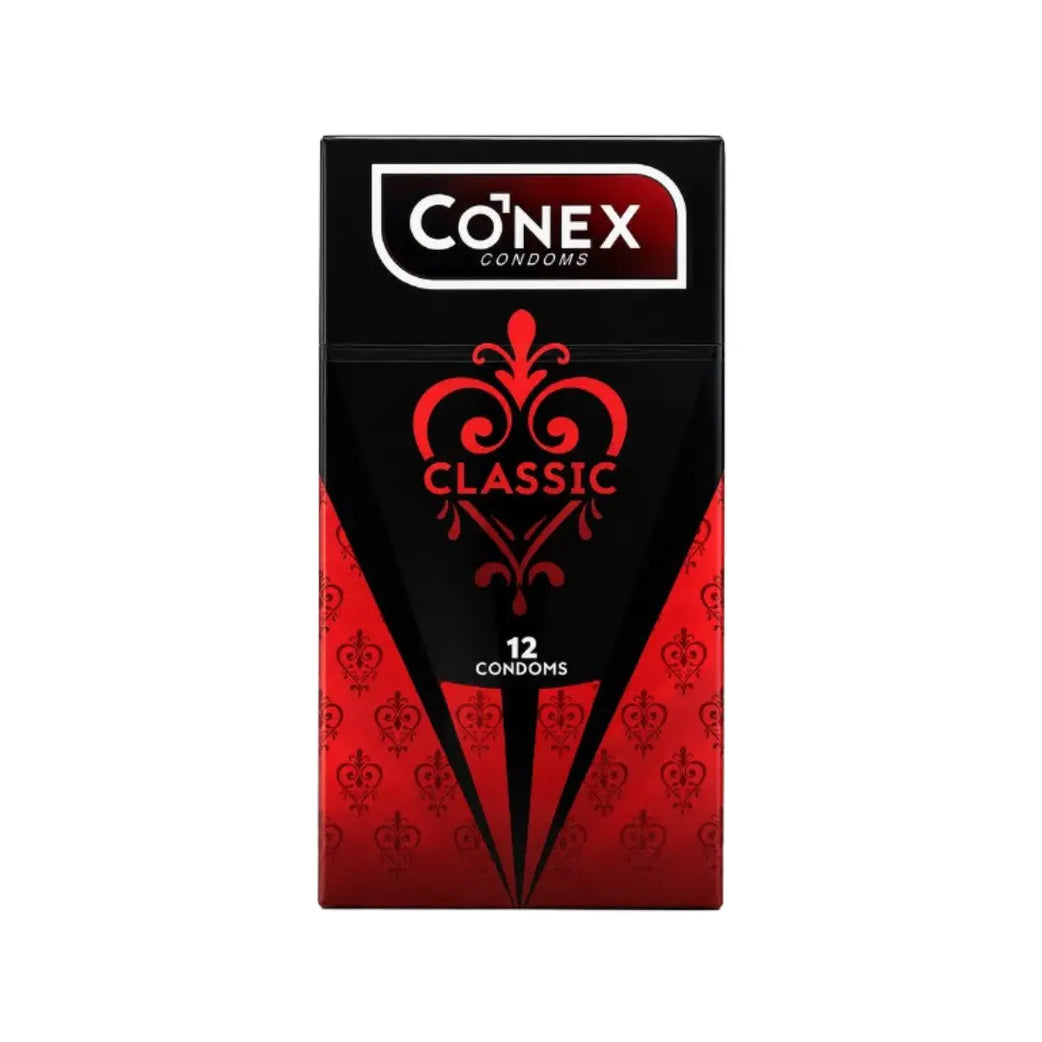Conex Classic Condoms 12 Pack – Smooth Natural Latex Condoms for Comfortable Fit & Reliable Protection
