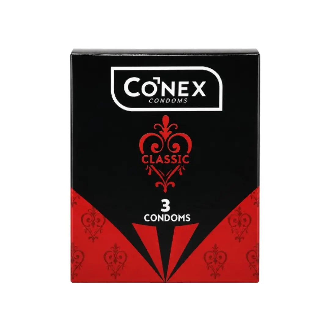 Conex Classic Condoms 3 Pack – Smooth Natural Latex Condoms for Comfortable Fit & Reliable Protection