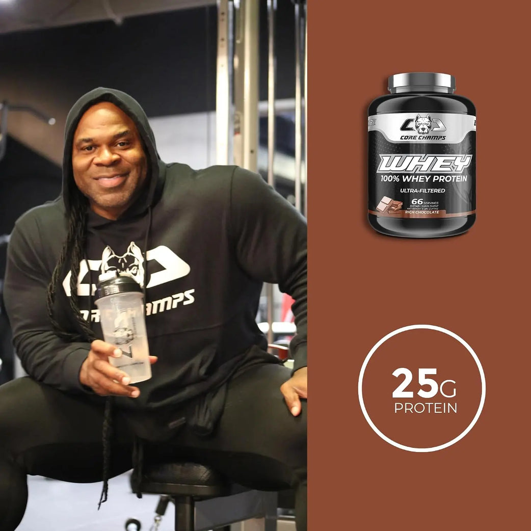 Core Champs 100% Whey Protein 5lb Rich Chocolate Serv 66