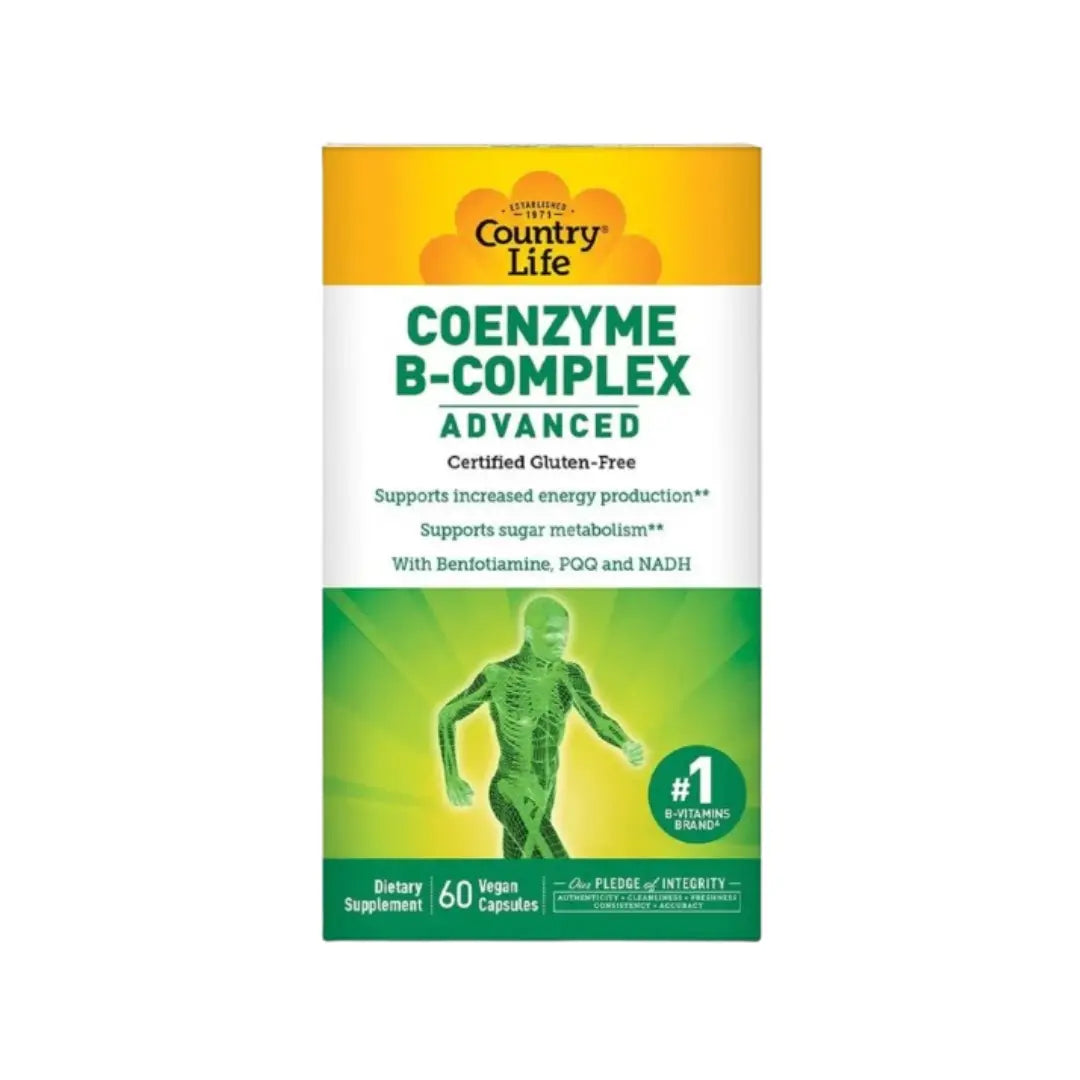Country Life CoEnzyme B-Complex Advanced Vegan Capsules 60s | Active B Vitamins & Energy Support