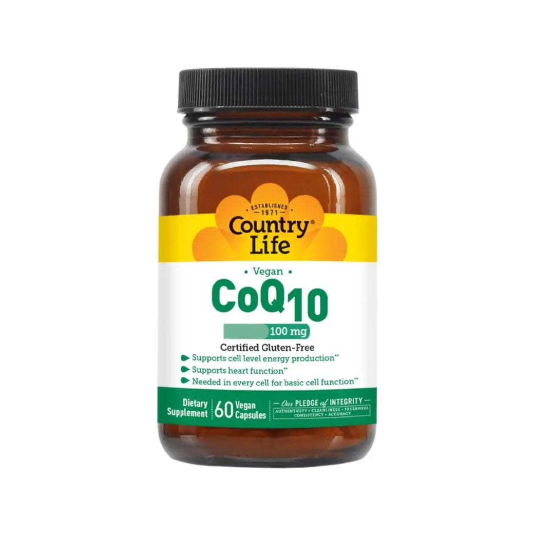 Country Life CoQ10 100mg Veg Capsules 60s | Coenzyme Q10 Heart & Energy Support