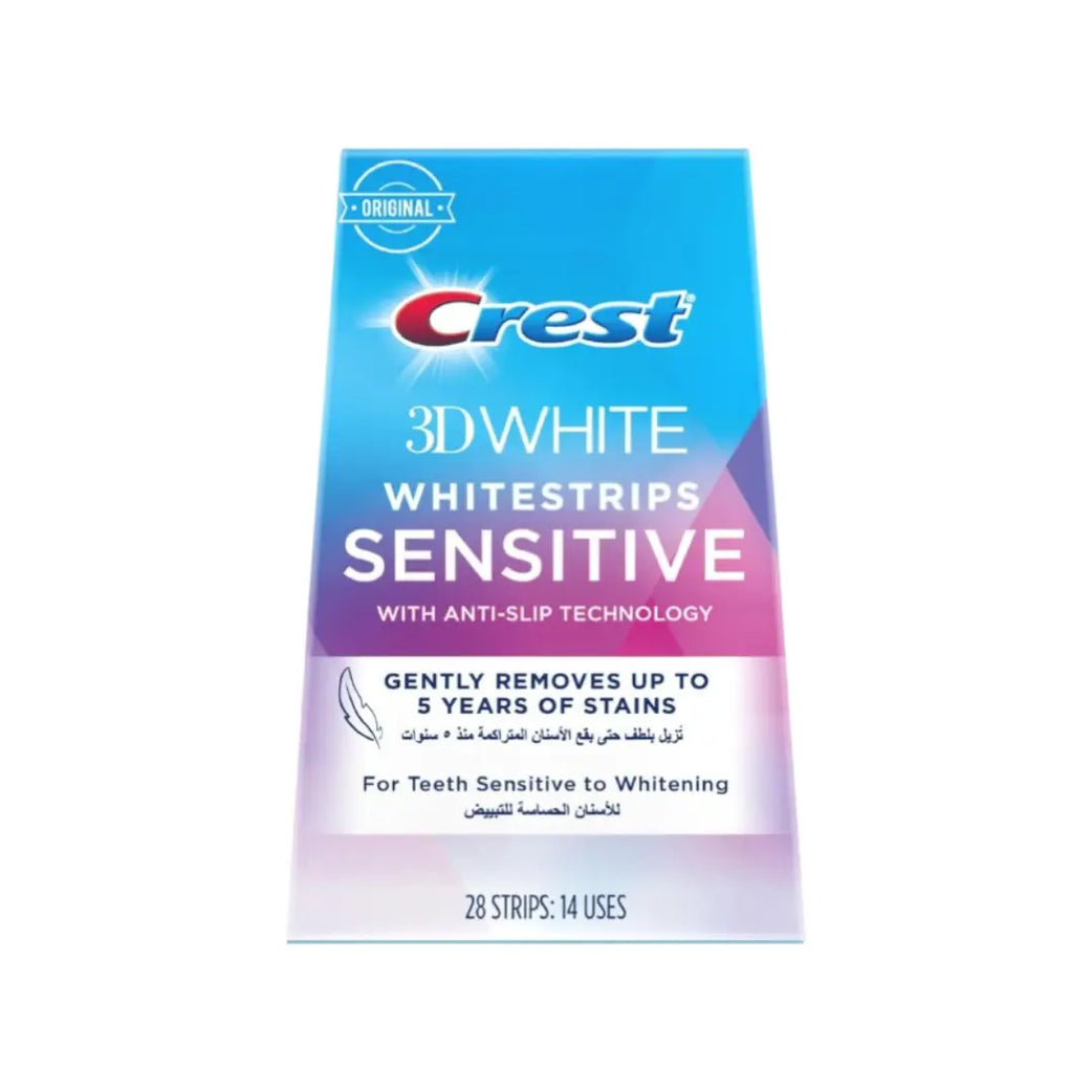 Crest 3D Sensitive White Whitestrips 28s – Teeth Whitening Strips for Sensitive Teeth