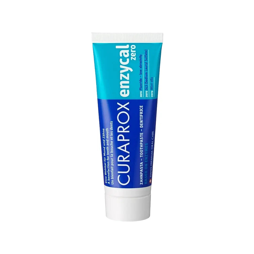 Curaprox Enzycal Zero Toothpaste 75ml | Fluoride-Free Sensitive Teeth Toothpaste | Gentle Low Abrasion Oral Care