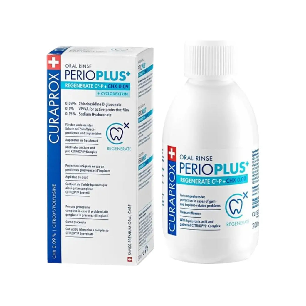 Curaprox Perio Plus+ 0.09% Mouthwash 200ml – Daily Oral Care Rinse for Gum & Dental Hygiene Support