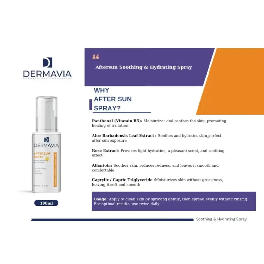 Dermavia After Sun Spray 100ml – Soothing & Moisturizing After Sun Care
