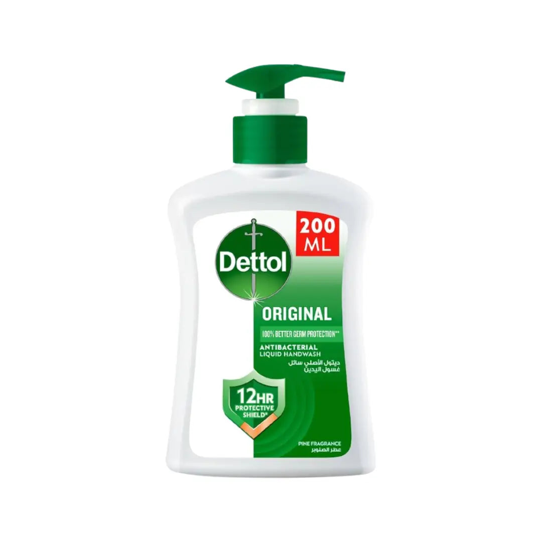 Dettol Original Liquid Handwash Pump 200ml – Antibacterial Hand Soap for Daily Hand Hygiene and Germ Protection