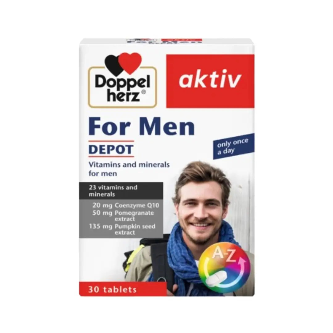 Doppelherz Aktiv For Men Depot Tablets 30s – Daily Multivitamin & Mineral Supplement for Men