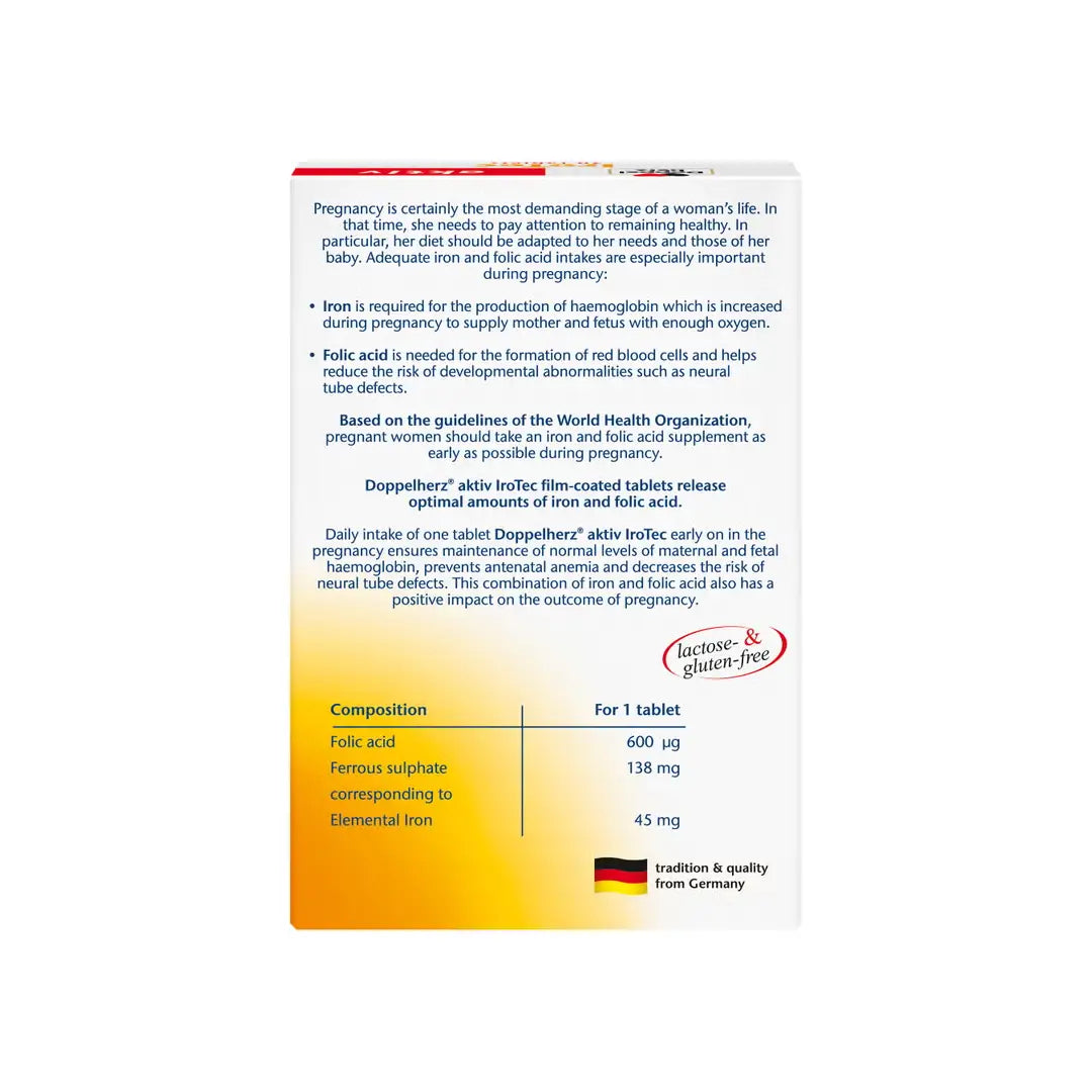 Doppelherz aktiv IroTec Iron & Folic Acid Tablets 30s
