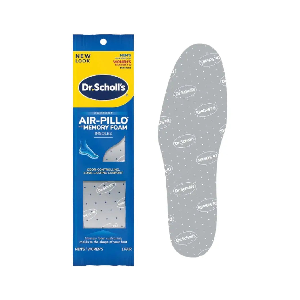 Dr. Scholl’s Air-Pillo + Memory Foam Insoles – 1 Pair | Shock Absorbing Comfort Shoe Inserts for Men & Women