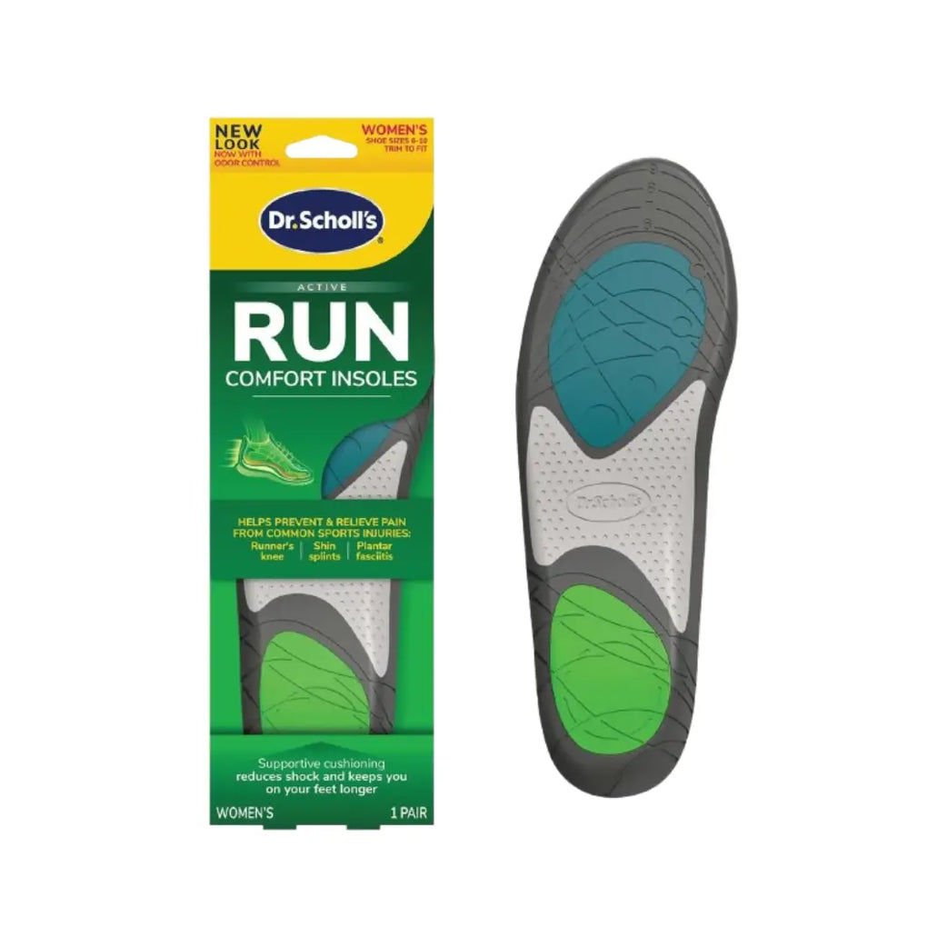 Dr. Scholl’s Run Comfort Women’s Insoles – 1 Pair | Running Shoe Insoles for Shock Absorption, Arch Support & Foot Pain Relief