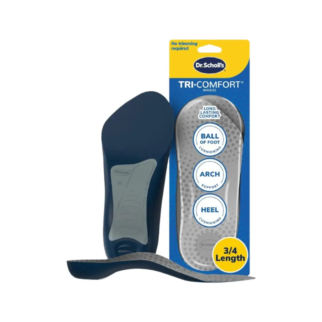 Dr. Scholl’s Tri-Comfort Men Insoles Size 8–14 – 1 Pair | Cushioning Shoe Insoles for Heel, Arch & Ball of Foot Support