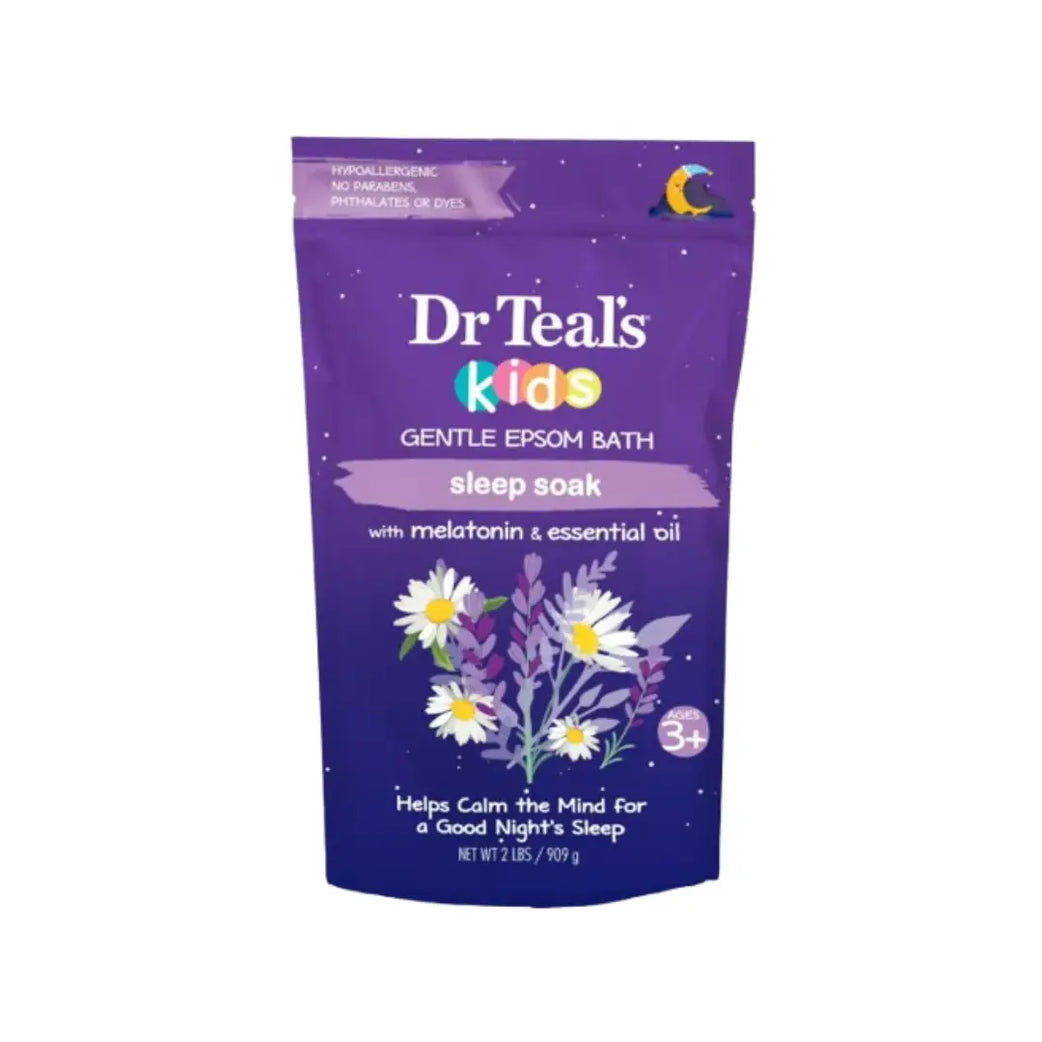 Dr. Teal’s Kids Gentle Epsom Bath Sleep Soak 3+ Years 909g – Calming Bath Salt for Bedtime Routine