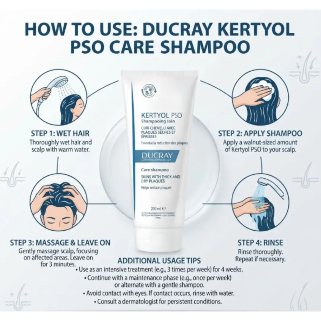 Ducray Kertyol PSO Shampoo 200ml – Rebalancing Scalp Treatment Shampoo