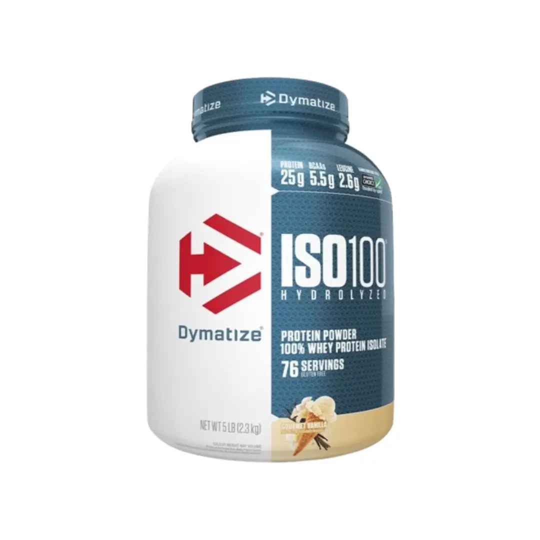 Dymatize ISO 100 Hydrolyzed Whey Protein Isolate 5LB – Gourmet Vanilla (76 Servings)