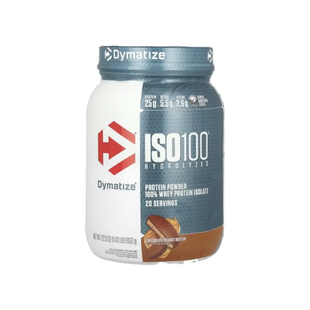 Dymatize ISO100 Hydrolyzed Whey Protein Chocolate Peanut Butter 1.43lb | 20 Servings High Protein Isolate