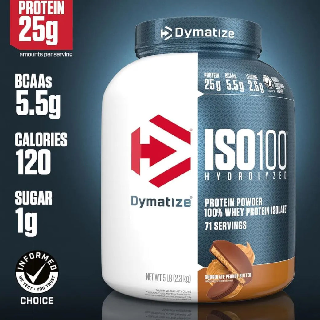 Dymatize ISO100 Hydrolyzed 2.3kg 5LB Chocolate Peanut Butter Serv 71