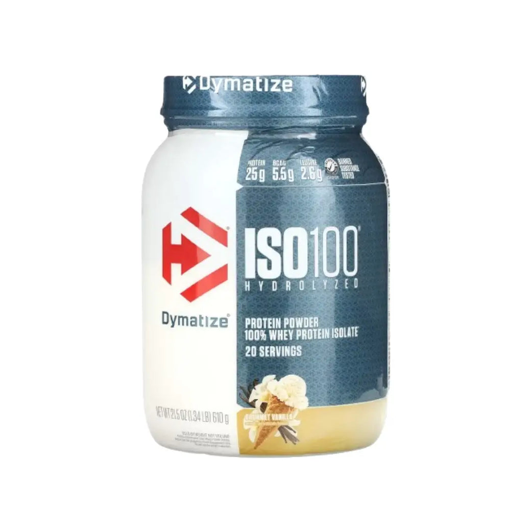 Dymatize ISO100 Hydrolyzed Whey Protein Gourmet Vanilla 1.34lb | 20 Servings Fast-Absorbing Protein Powder