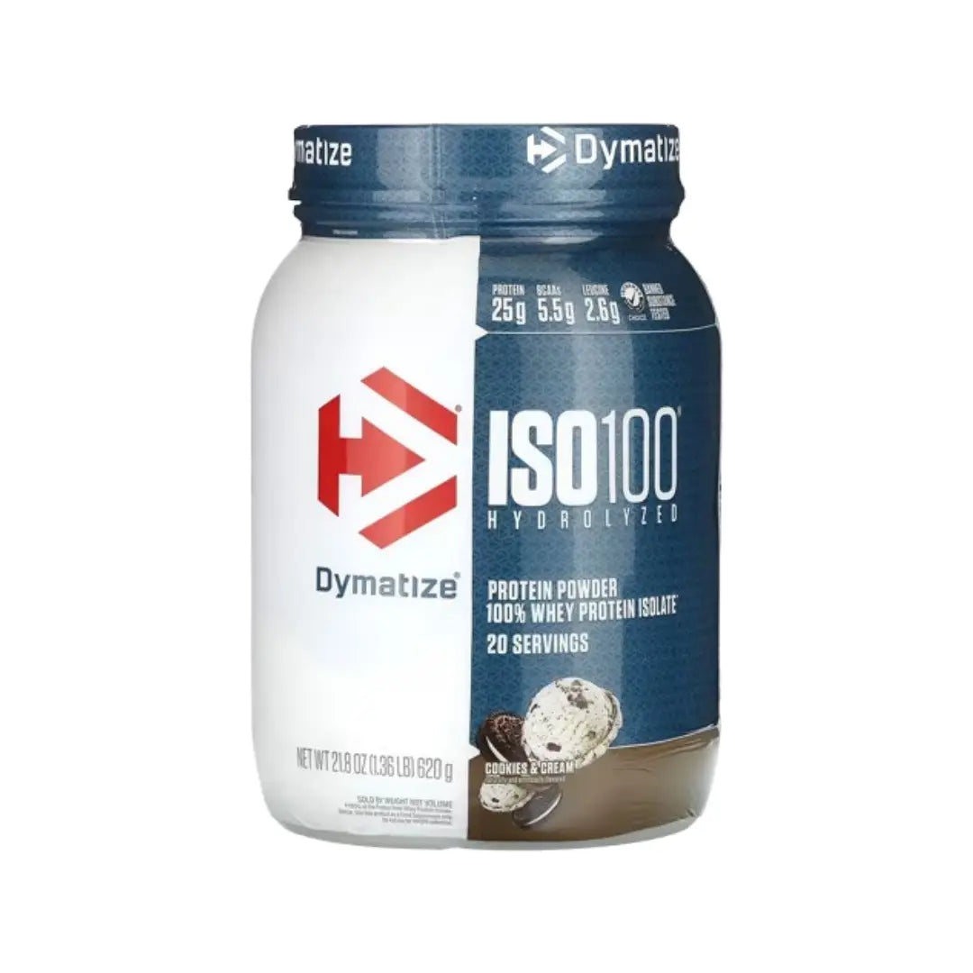 Dymatize ISO100 Hydrolyzed Whey Protein Cookies & Cream 1.36lb | 20 Servings Fast Absorbing Isolate Protein