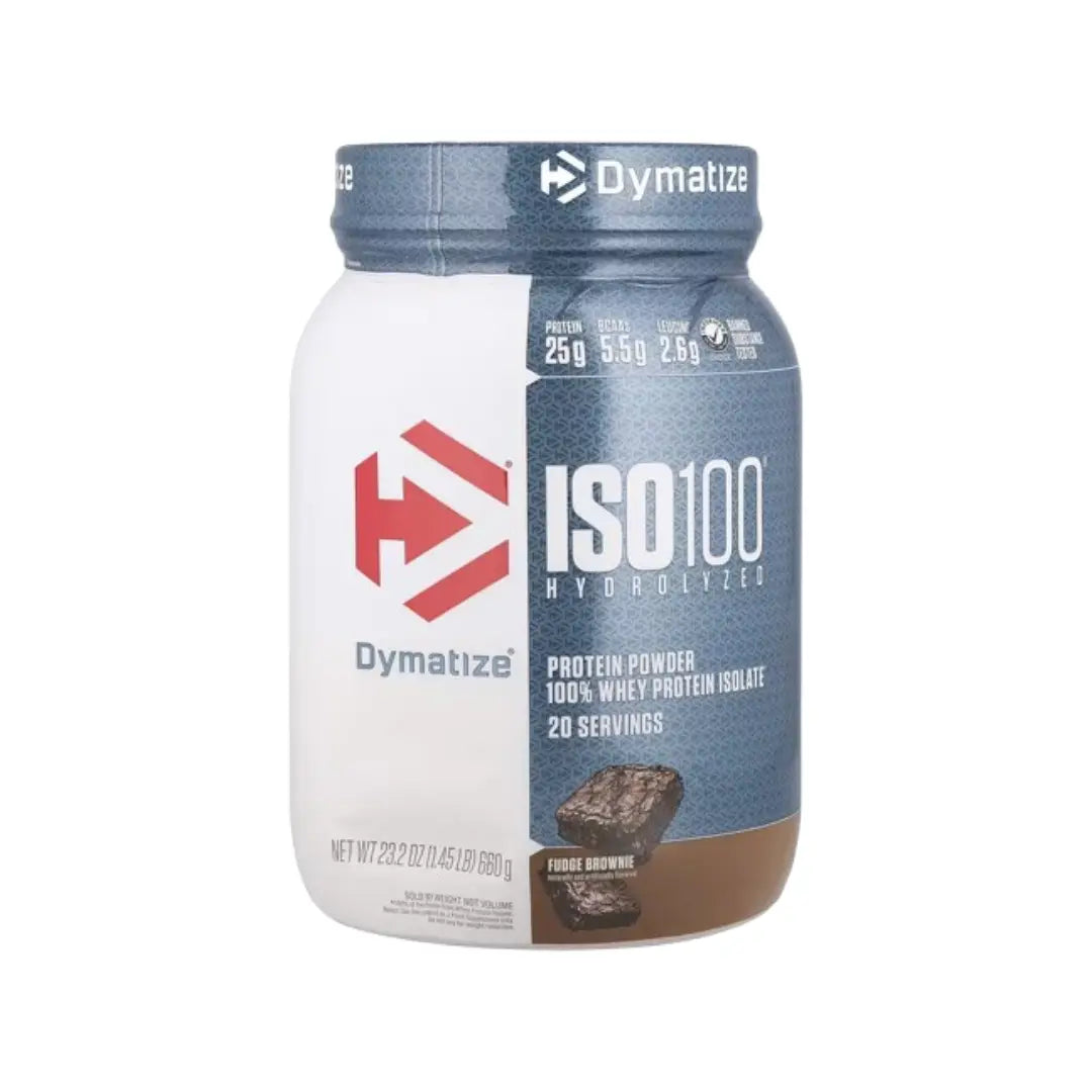 Dymatize ISO100 Hydrolyzed Whey Protein Fudge Brownie 1.45lb | 20 Servings Fast Absorbing Isolate Protein
