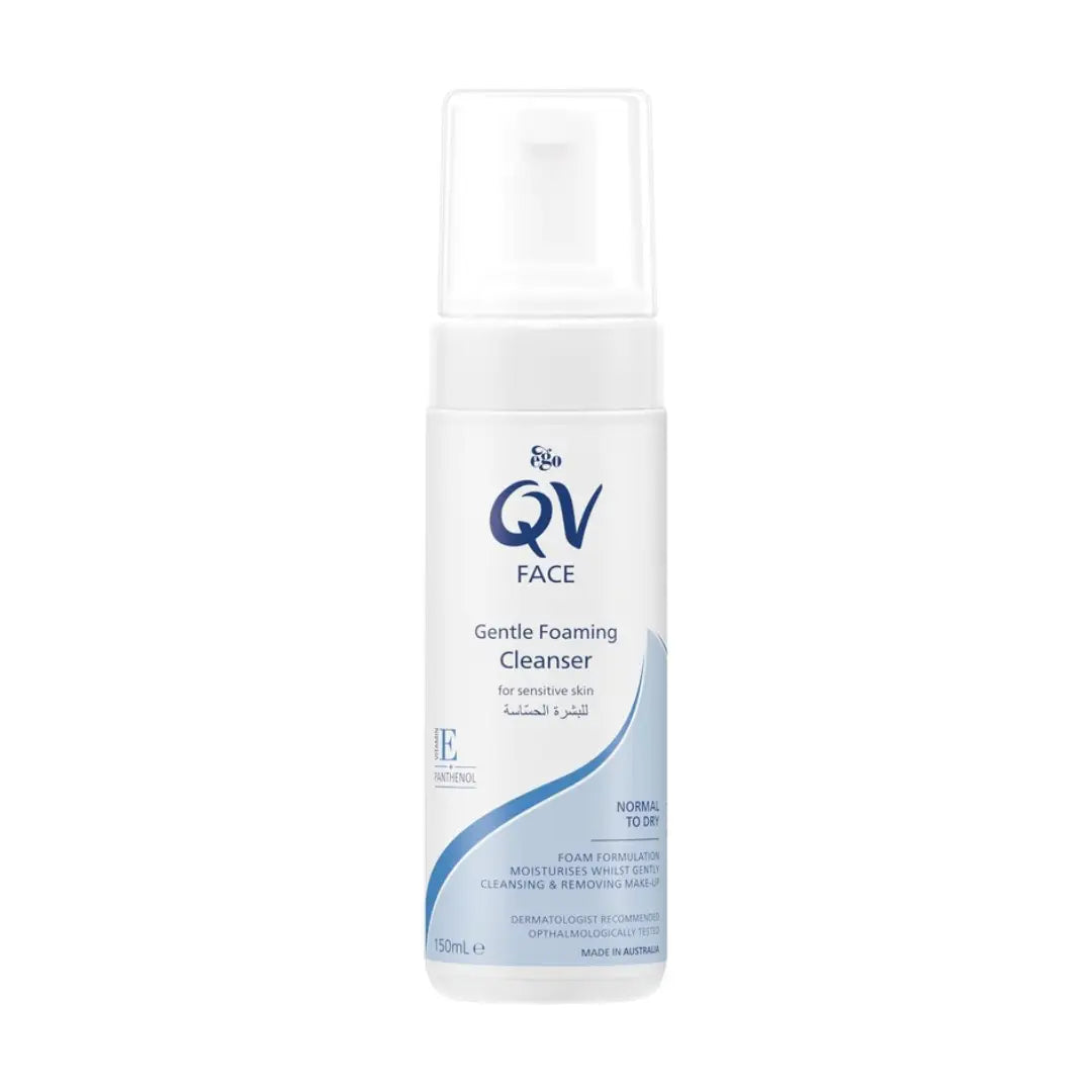 EGO QV Face Gentle Foaming Cleanser with Pump 150ml | Hydrating Cleanser for Dry & Sensitive Skin